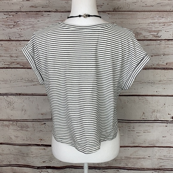SHEIN Black/White Stripe Crop Top Small - Picture 4 of 10